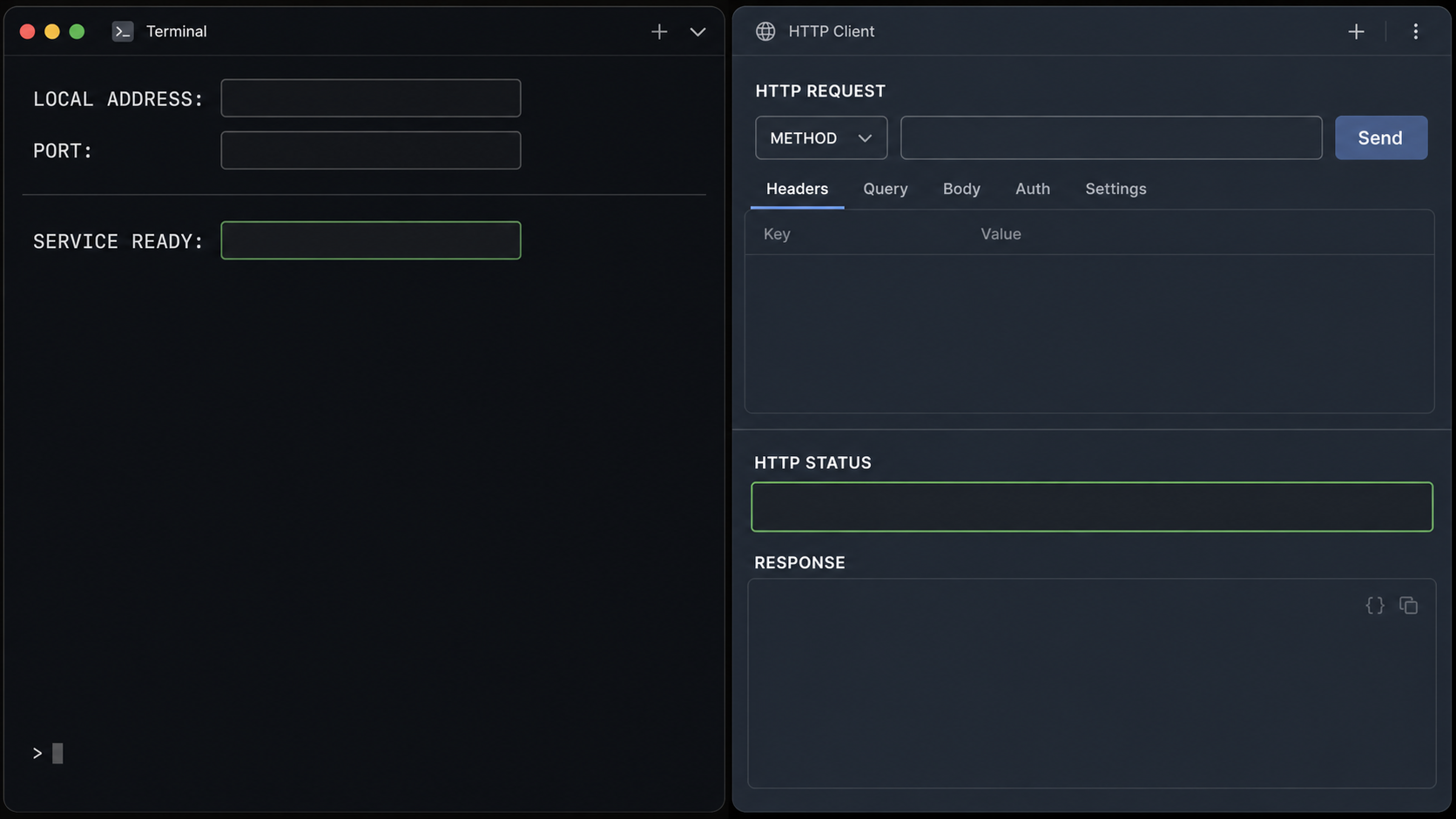 Local HTTP request confirming that the Convoy webhook service responds before remote tunneling